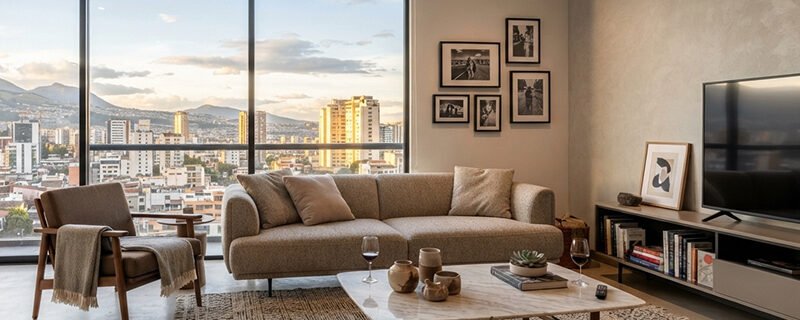 sala de departamento de airbnb